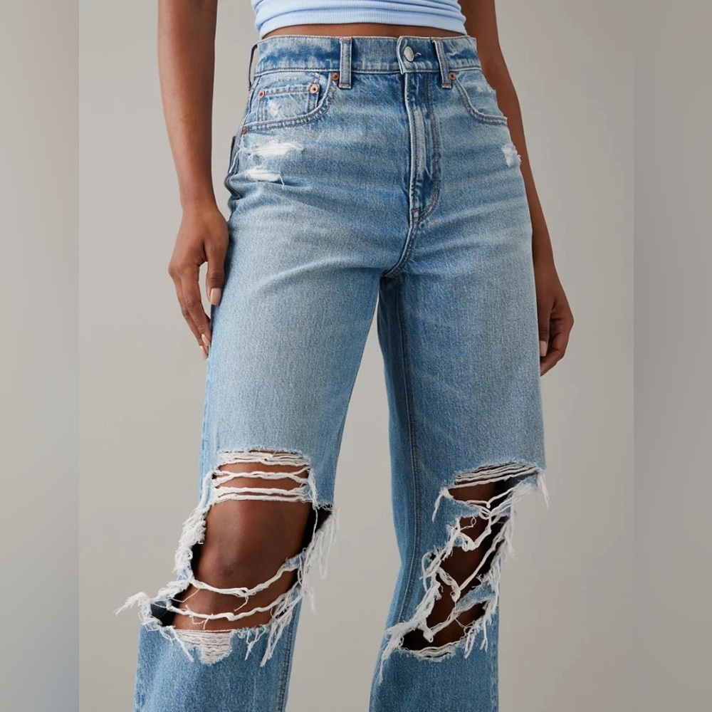 American Eagle mom jeans highest rise size 2